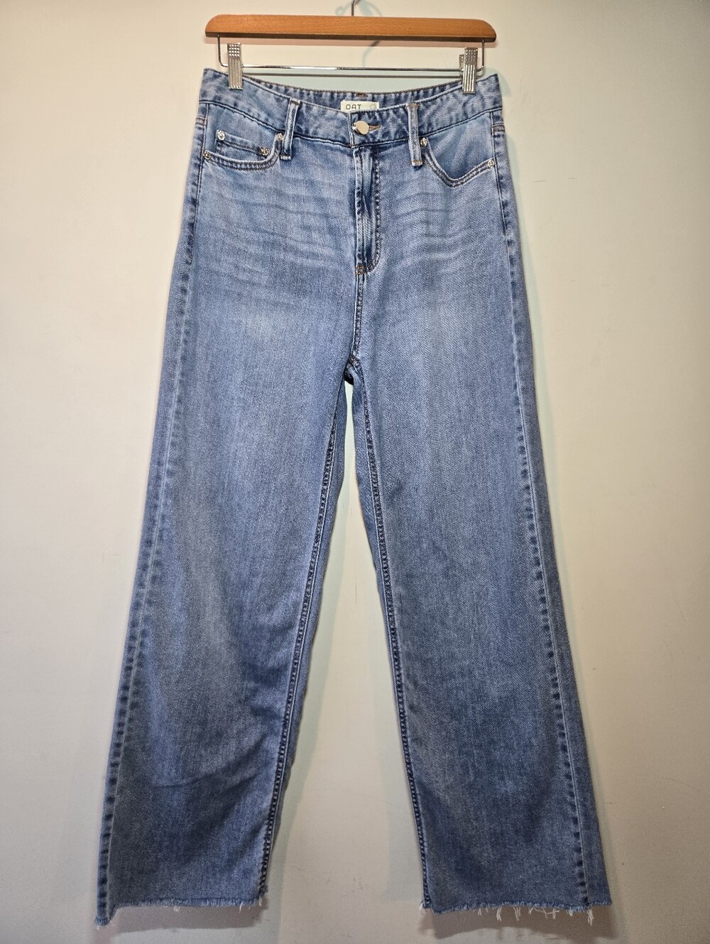 Oat Cloud Luxe Denim Jeans Women's 6/28 High Rise Straight Leg Classic Fit